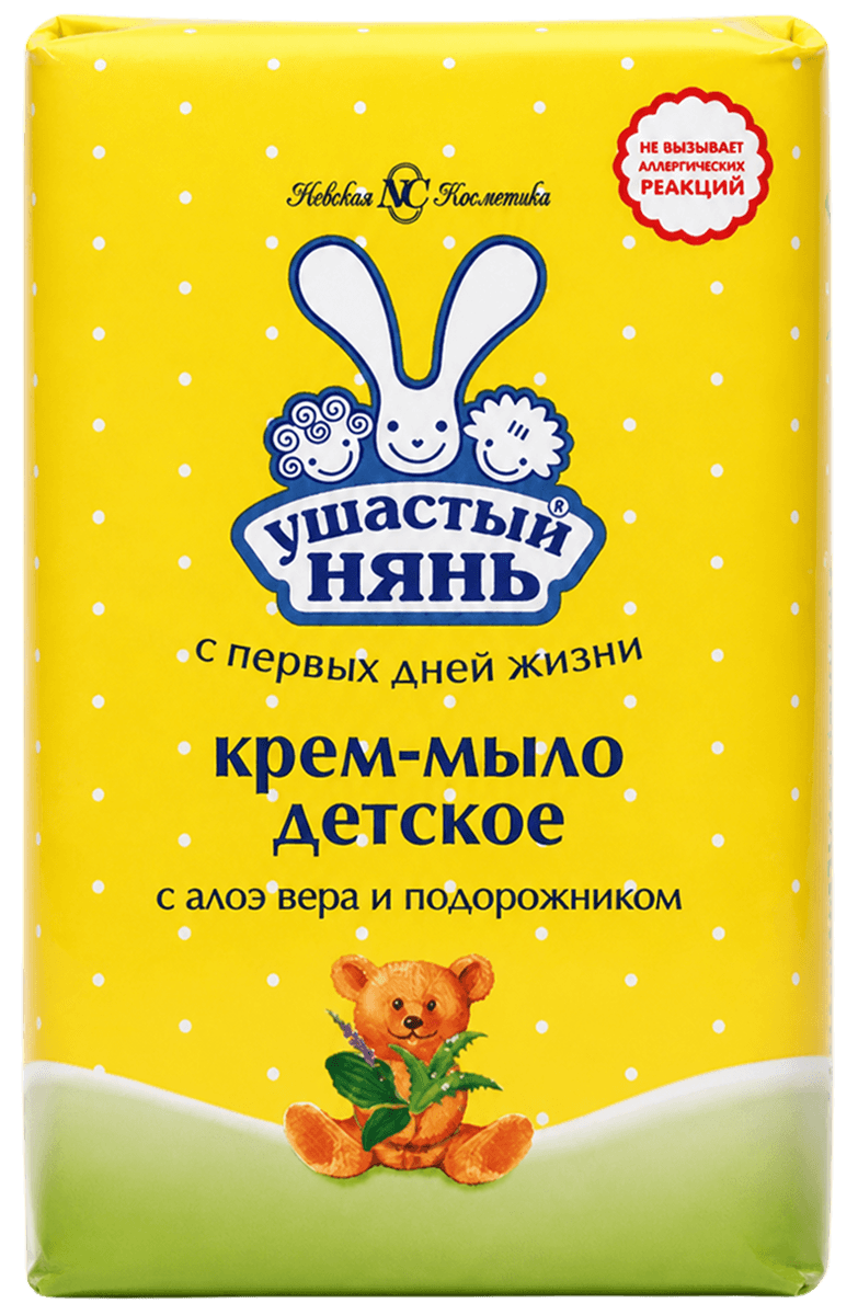 Крем-мыло детское с алоэ вера и подорожником Ушастый нянь 90 г